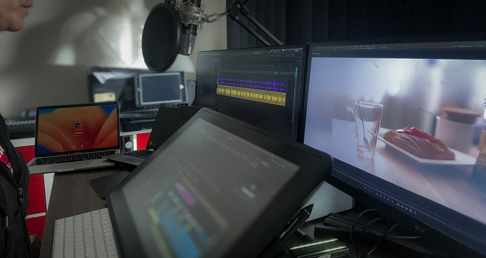 De postproductie is in onze studio vele uren editen.