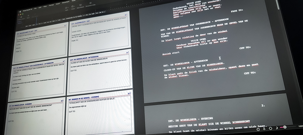 Shotlist en Script in Final Draft