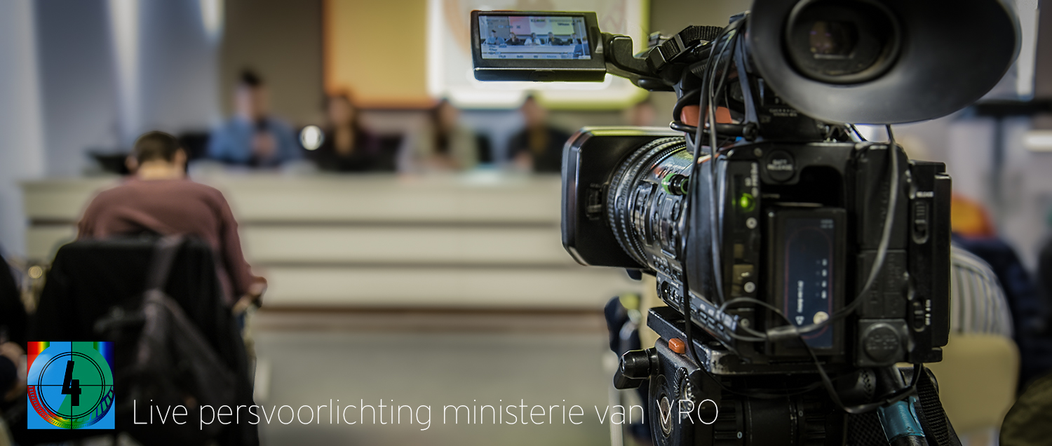 live uitzending & registratie van de persvoorlichting van de plannen van het ministerie van VRO